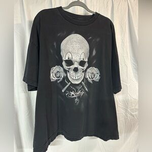 Sullen Black Skull & Roses Graphic Tee, 3XL